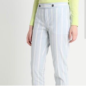 Banana Republic Blue White Striped Cotton Avery Pants 8